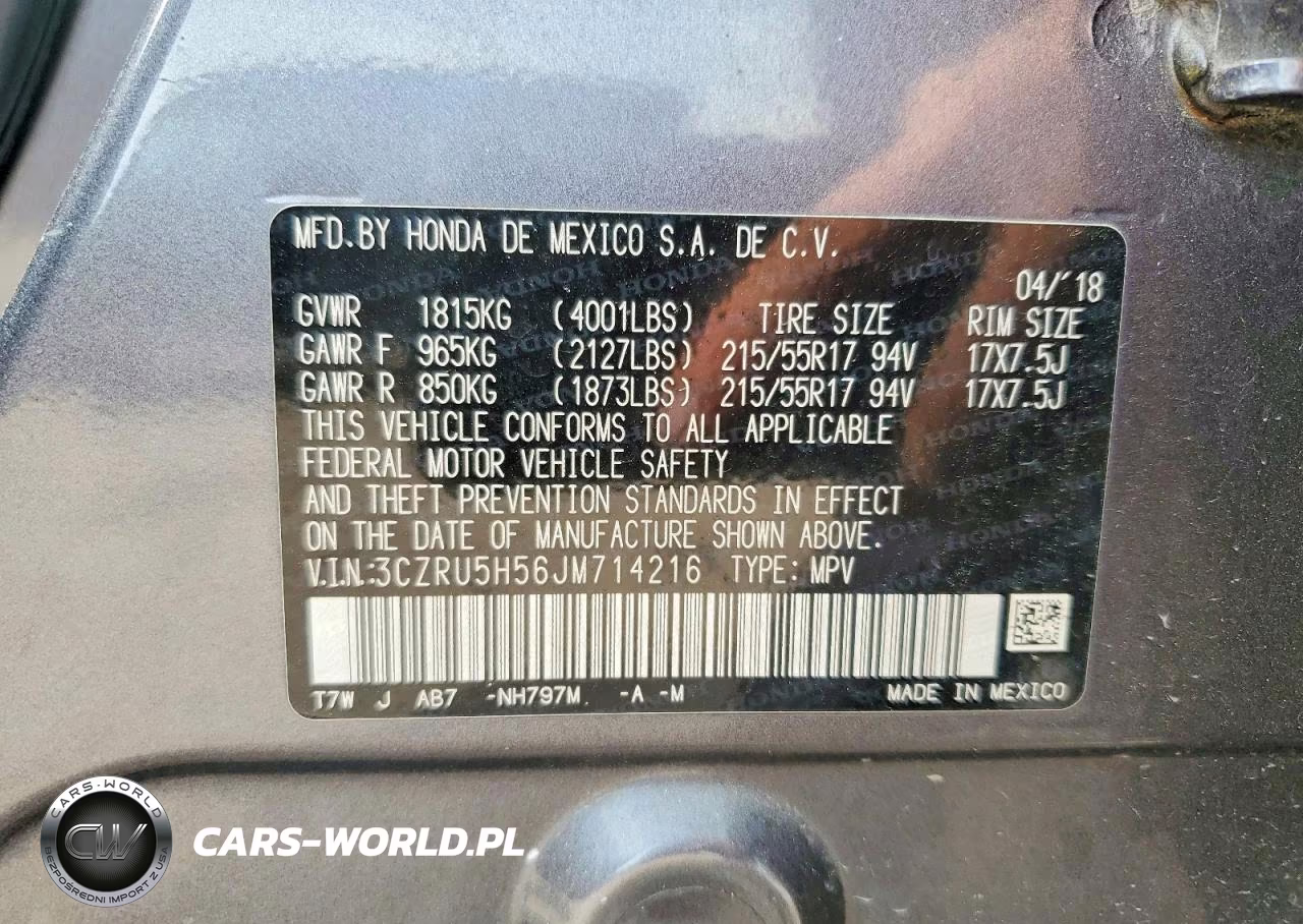 2018 Honda Hr-V Ex VIN:3CZRU5H56JM714216 - 13