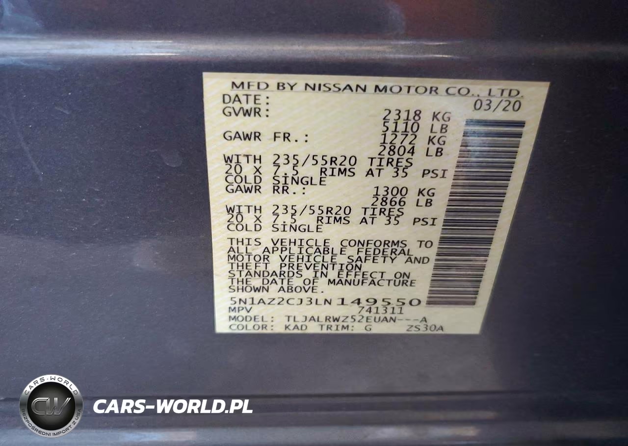 2020 Nissan Murano Sl VIN:5N1AZ2CJ3LN149550 - 13