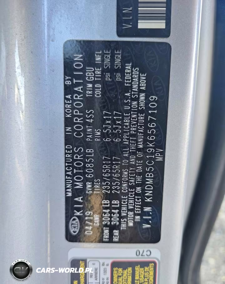 2019 Kia Sedona Lx VIN:KNDMB5C19K6567109 - 10