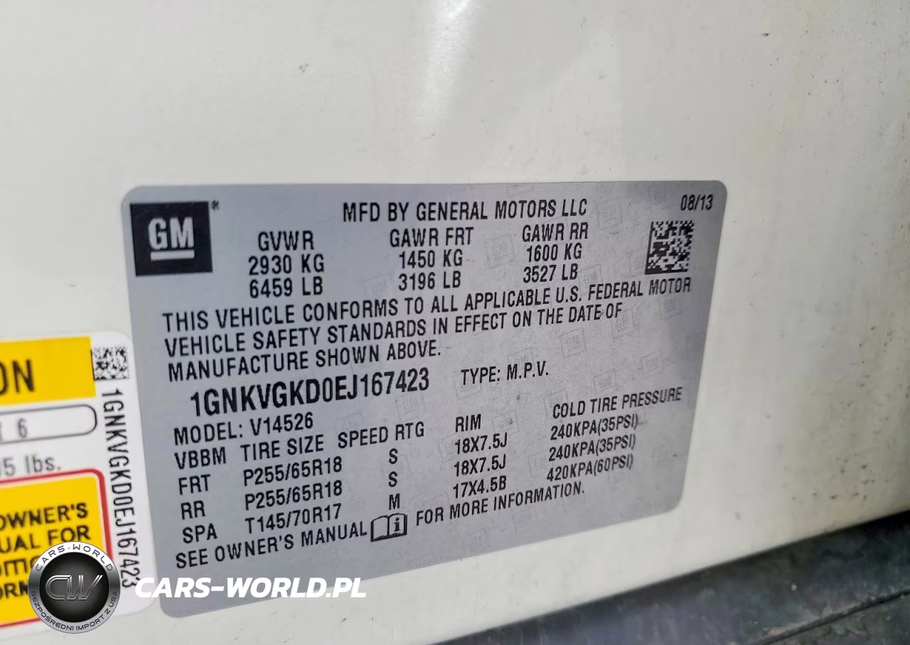 2014 Chevrolet Traverse Lt VIN:1GNKVGKD0EJ167423 - 12