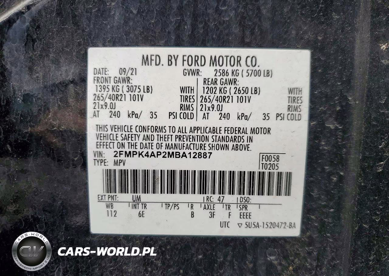 2021 Ford Edge St VIN:2FMPK4AP2MBA12887 - 13