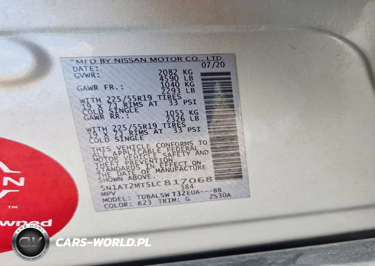 2020 Nissan Rogue Sl VIN:5N1AT2MT5LC817068 - 12