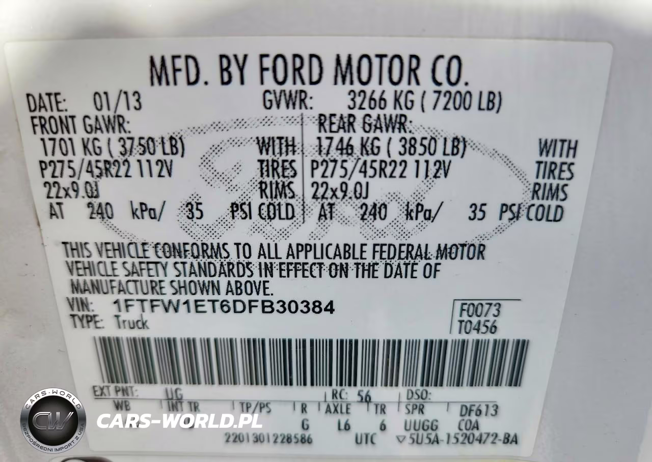 2013 Ford F150 Supercrew VIN:1FTFW1ET6DFB30384 - 12
