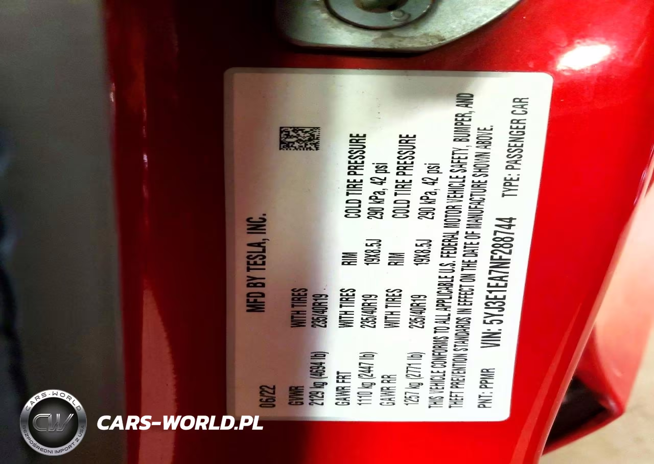2022 Tesla Model 3 VIN:5YJ3E1EA7NF288744 - 12
