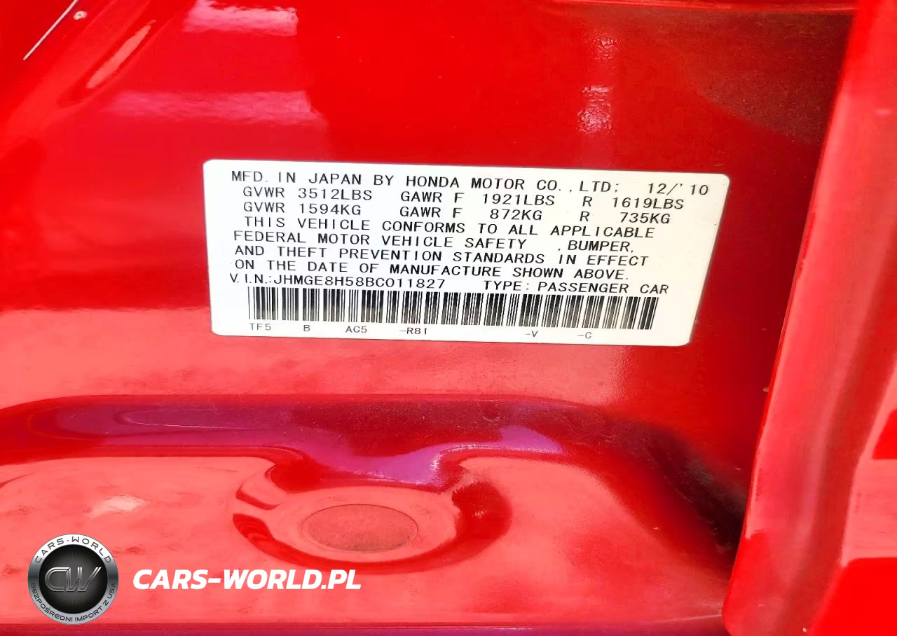 2011 Honda Fit Sport VIN:JHMGE8H58BC011827 - 12