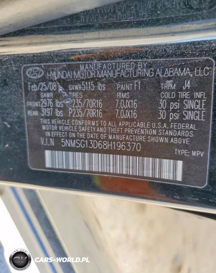 2008 Hyundai Santa Fe Gls VIN:5NMSG13D68H196370 - 12