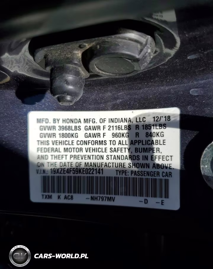 2019 Honda Insight Ex VIN:19XZE4F59KE022141 - 13