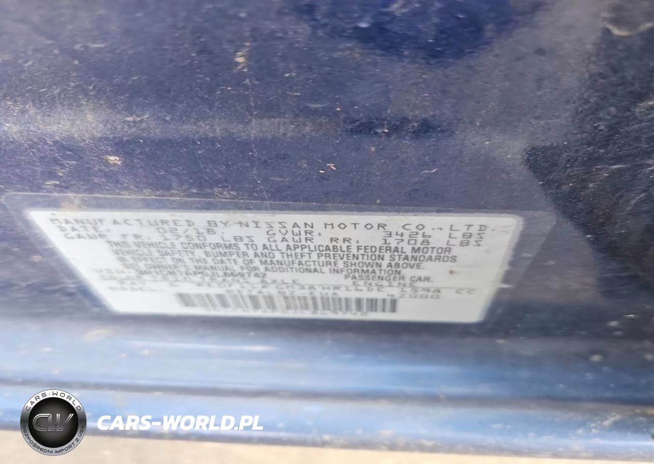 2018 Nissan Versa Sv VIN:3N1CN7AP0JL869742 - 12