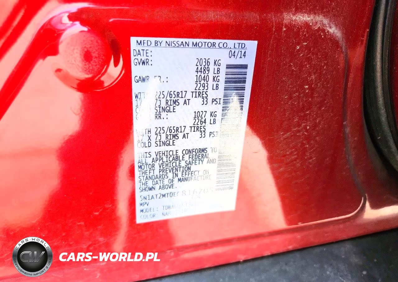 2014 Nissan Rogue Sv VIN:5N1AT2MT0EC816705 - 13