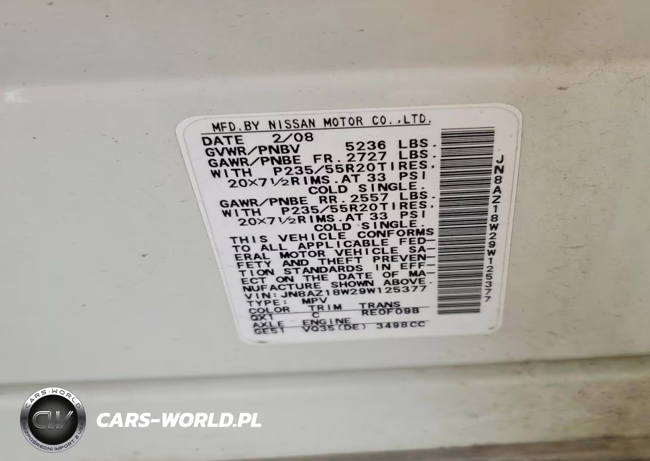 2009 Nissan Murano S VIN:JN8AZ18W29W125377 - 12