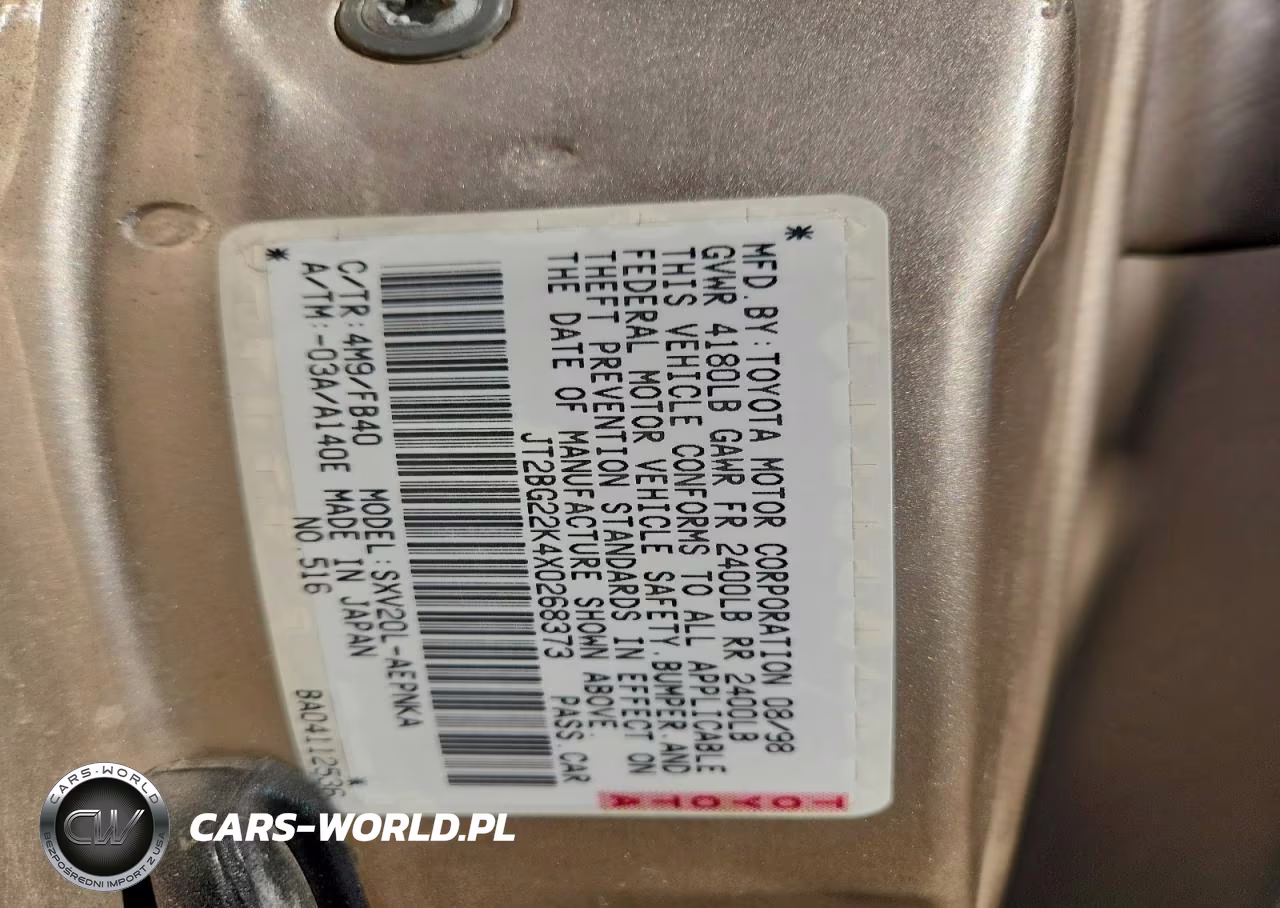 1999 Toyota Camry Le VIN:JT2BG22K4X0268373 - 12