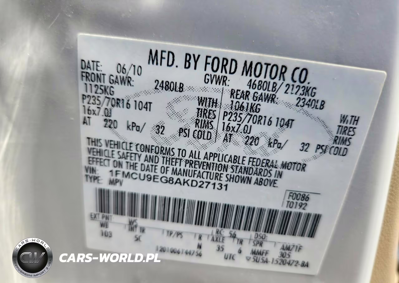 2010 Ford Escape Limited VIN:1FMCU9EG8AKD27131 - 13