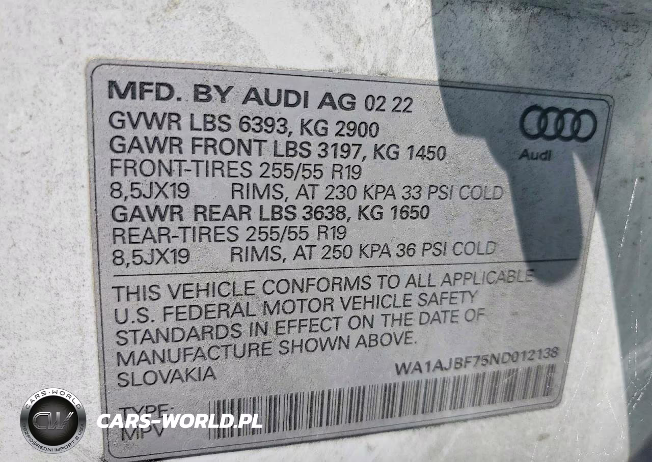2022 Audi Q7 Premium VIN:WA1AJBF75ND012138 - 14