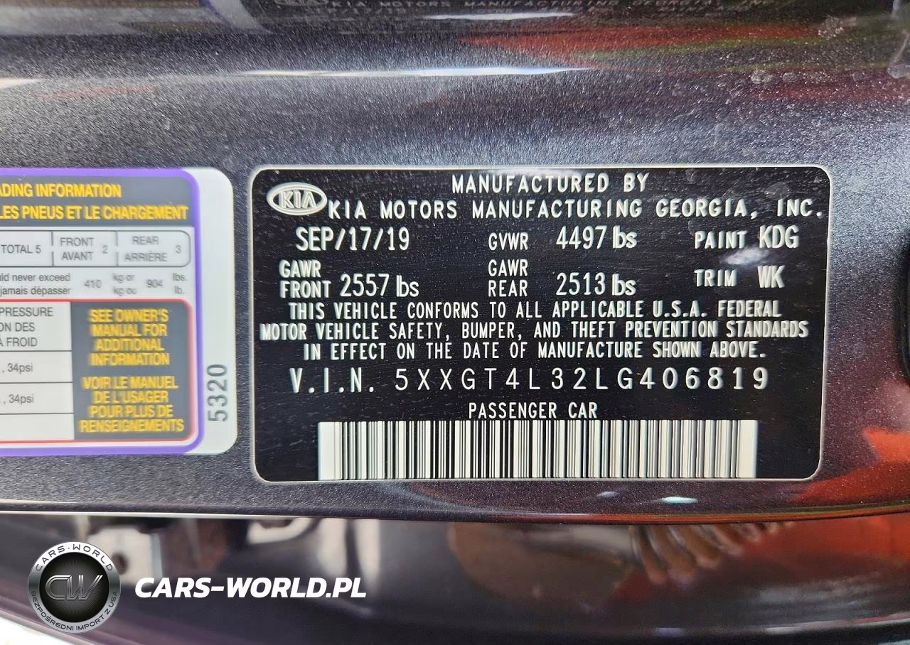 2020 Kia Optima S VIN:5XXGT4L32LG406819 - 12