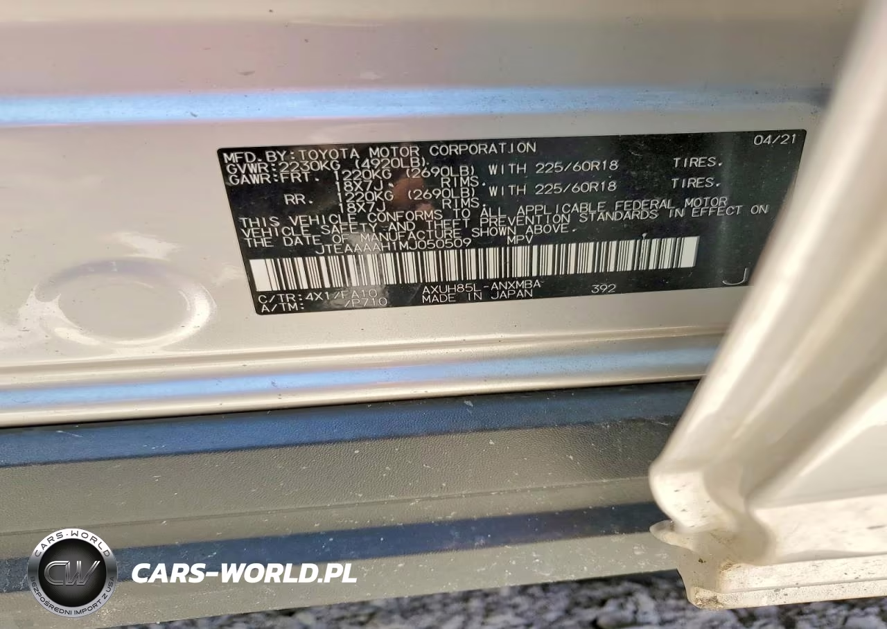 2021 Toyota Venza Le VIN:JTEAAAAH1MJ050509 - 13