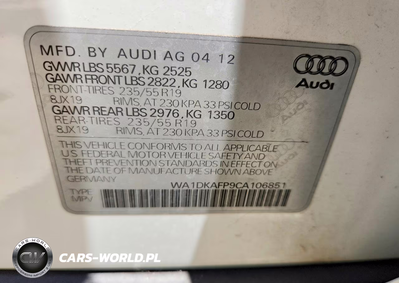 2012 Audi Q5 3.2 Premium Plus VIN:WA1DKAFP9CA106851 - 14