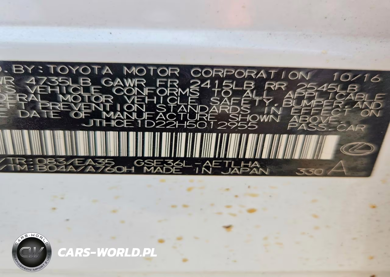 2017 Lexus Is 350 VIN:JTHCE1D22H5012955 - 12