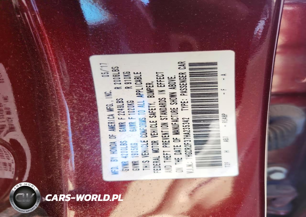 2017 Honda Accord Lx VIN:1HGCR2F37HA235342 - 12