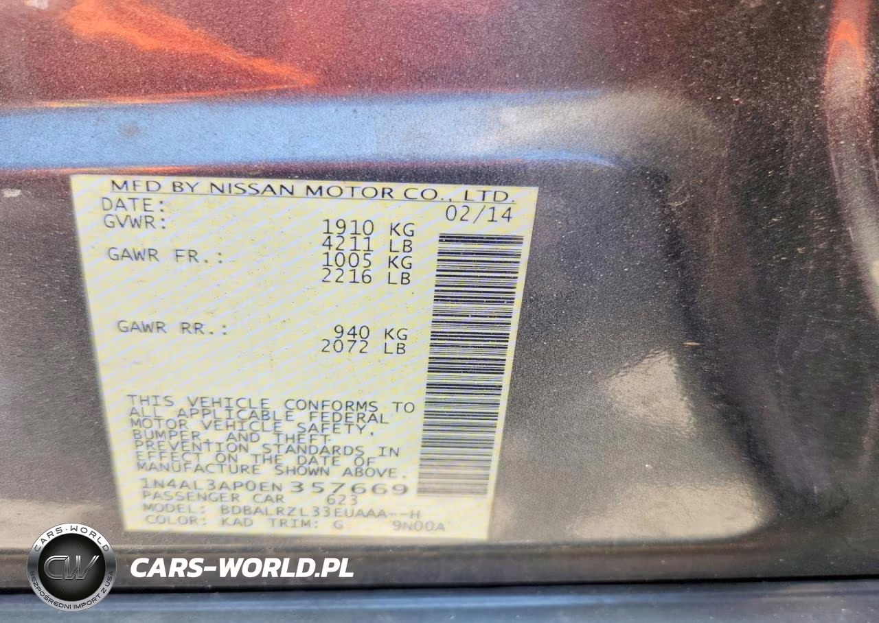 2014 Nissan Altima 2.5 S VIN:1N4AL3AP0EN357669 - 13