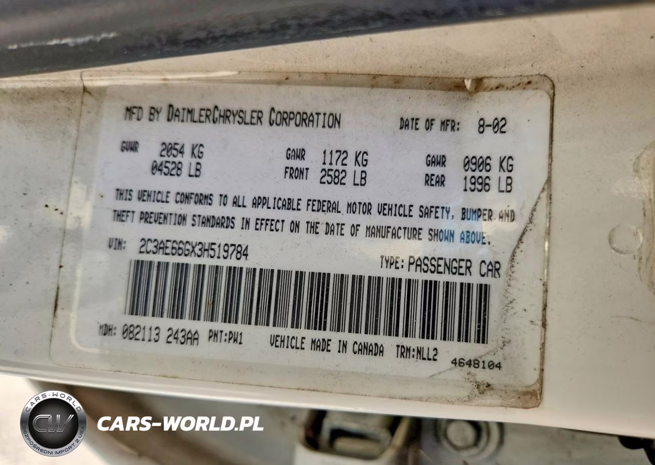 2003 Chrysler 300M VIN:2C3AE66GX3H519784 - 12