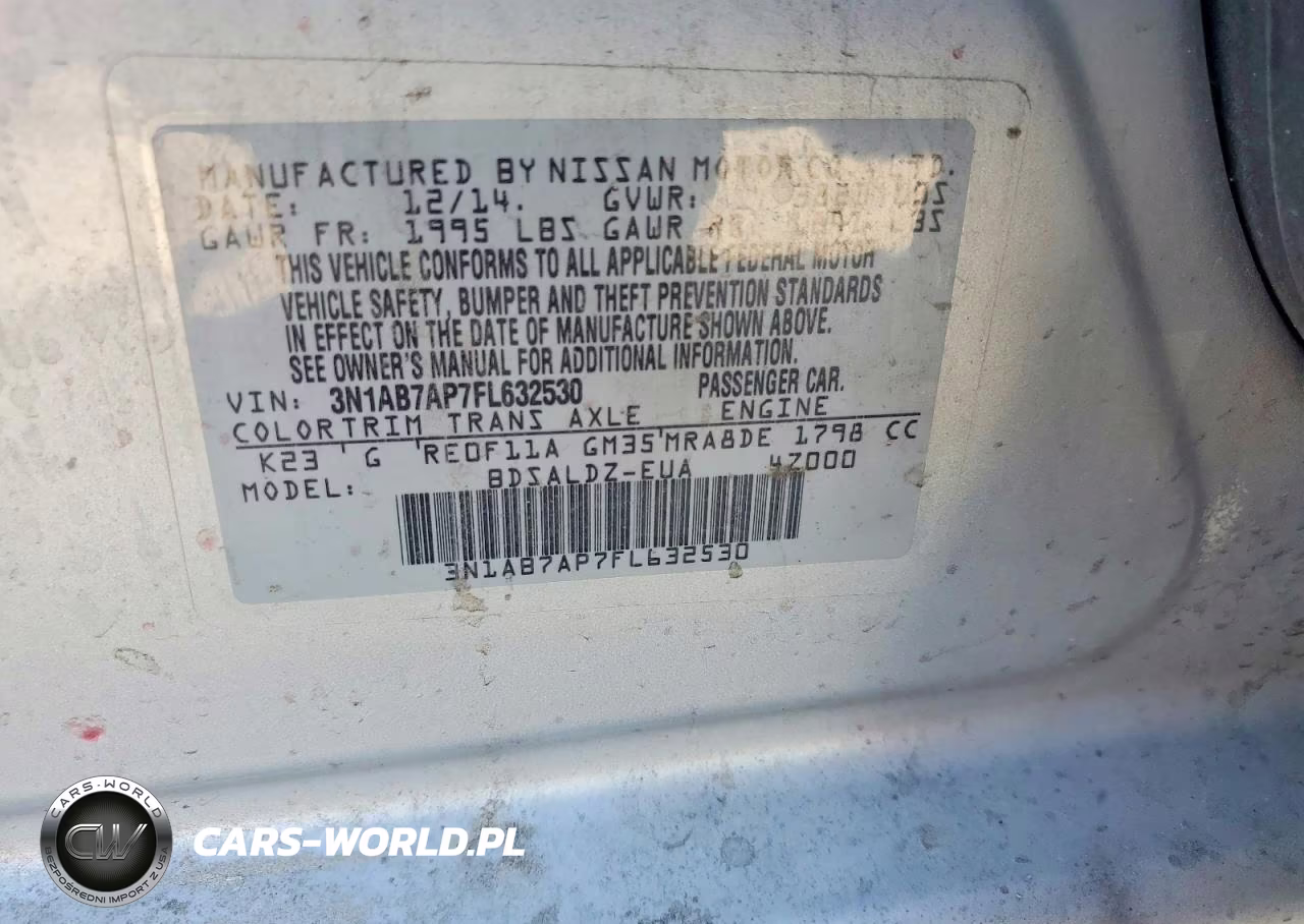 2015 Nissan Sentra Sv VIN:3N1AB7AP7FL632530 - 12