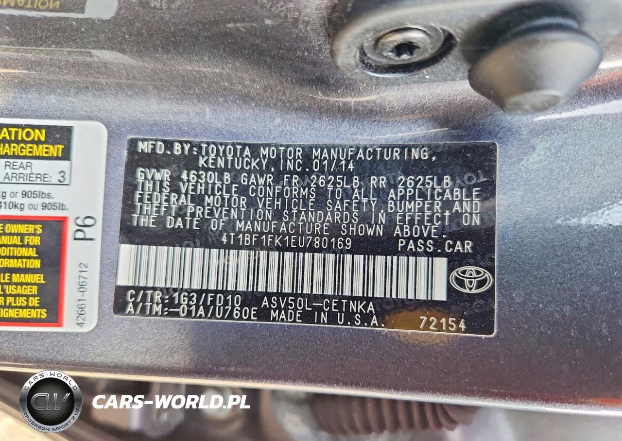 2014 Toyota Camry Le VIN:4T1BF1FK1EU780169 - 12