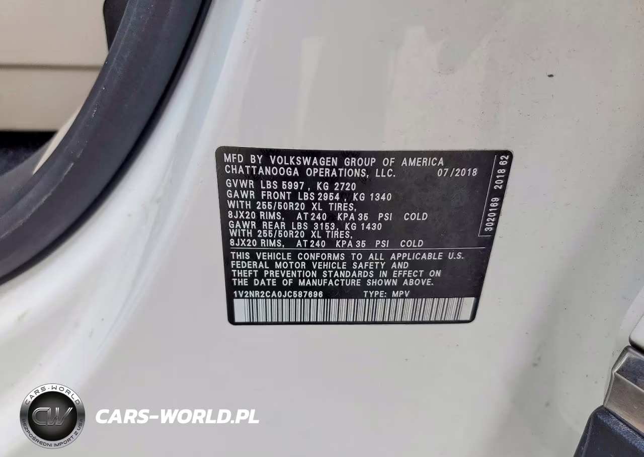 2018 Volkswagen Atlas Sel Premium VIN:1V2NR2CA0JC587696 - 13