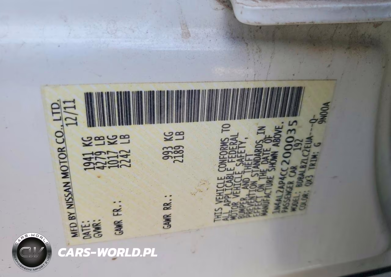 2012 Nissan Altima 2.5 VIN:1N4AL2AP4CC200035 - 12