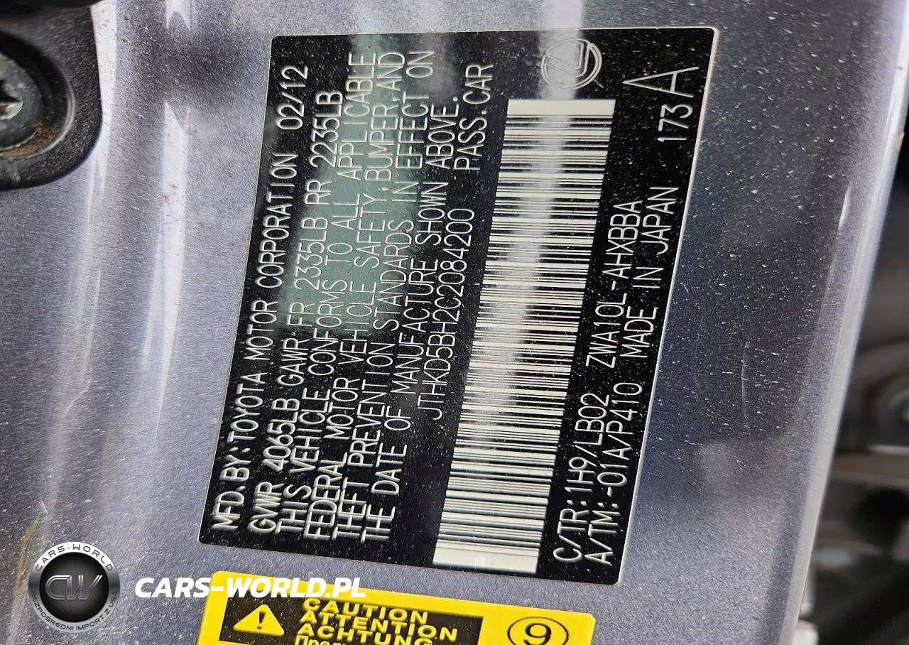 2012 Lexus Ct 200 VIN:JTHKD5BH2C2084200 - 12