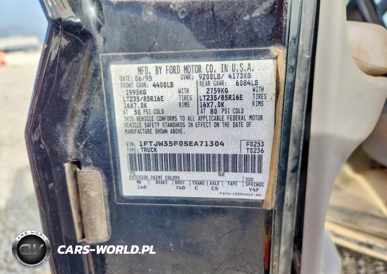 1995 Ford F350 VIN:1FTJW35F0SEA71304 - 13