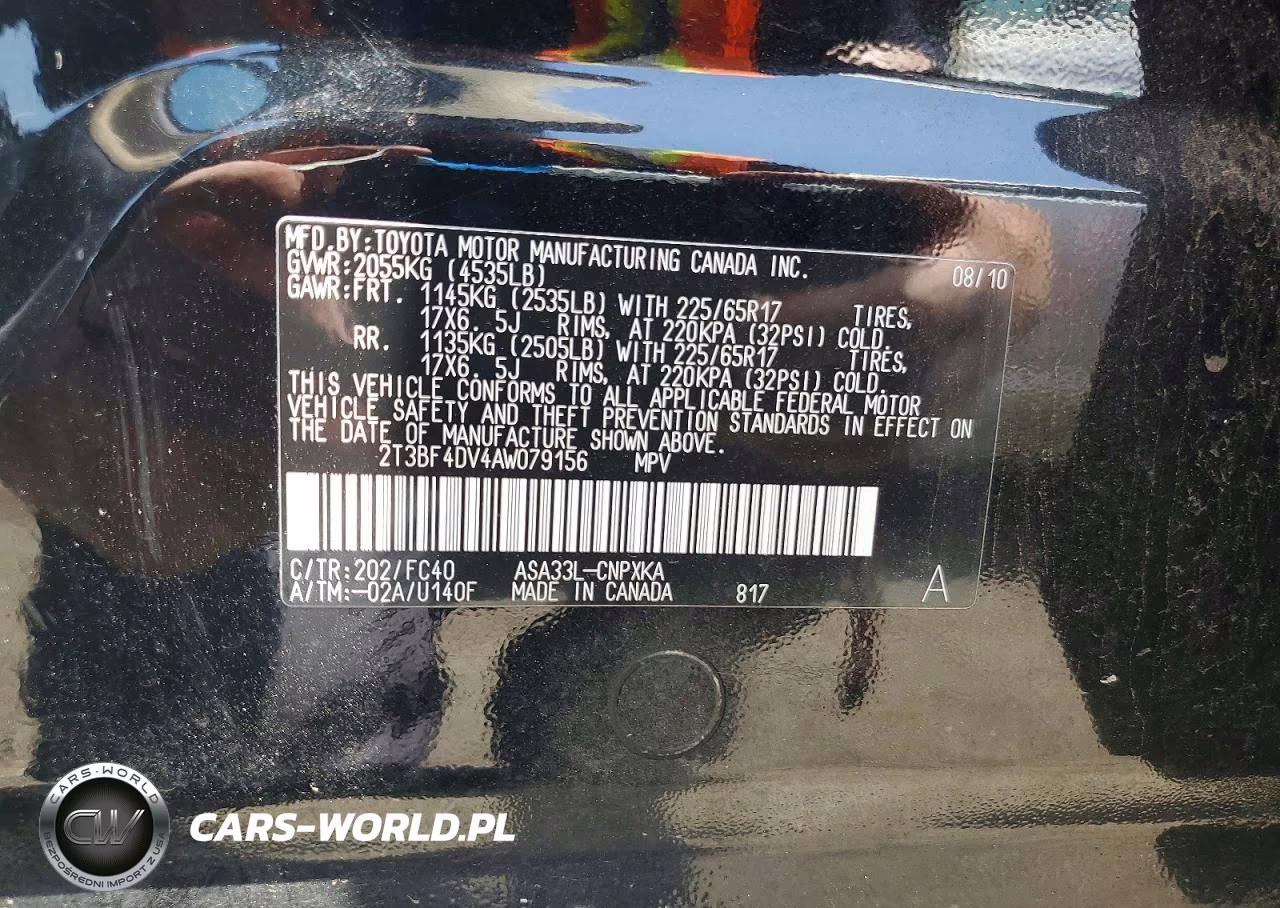 2010 Toyota Rav4 Base VIN:2T3BF4DV4AW079156 - 12