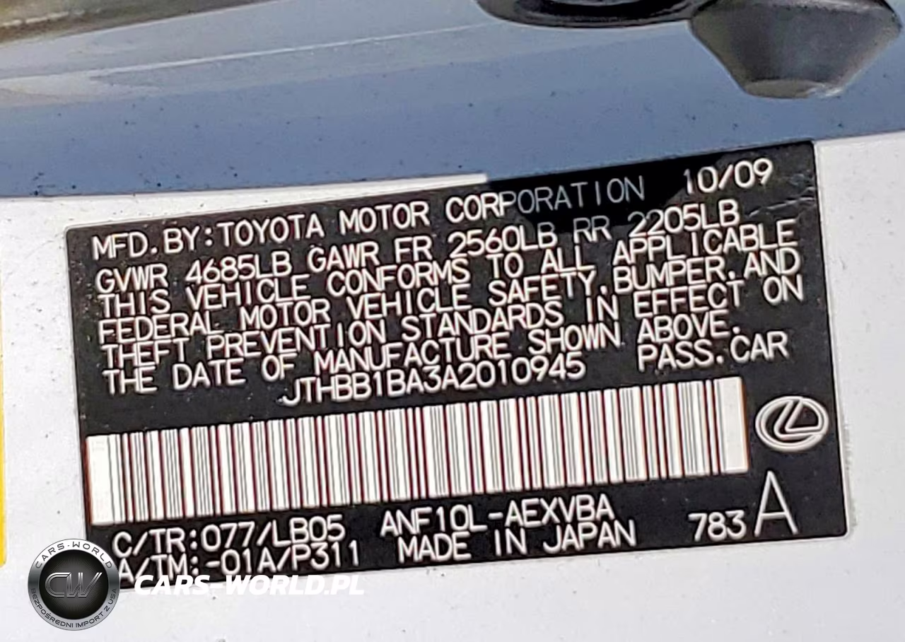 2010 Lexus Hs 250H-Hs VIN:JTHBB1BA3A2010945 - 13