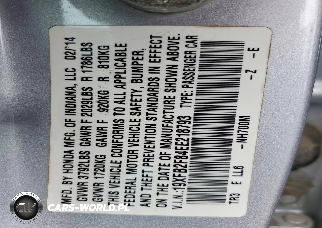 2014 Honda Civic Ex VIN:19XFB2F84EE218793 - 12