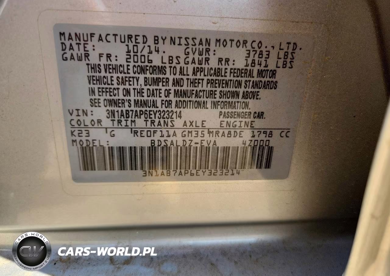 2014 Nissan Sentra Sv VIN:3N1AB7AP6EY323214 - 13