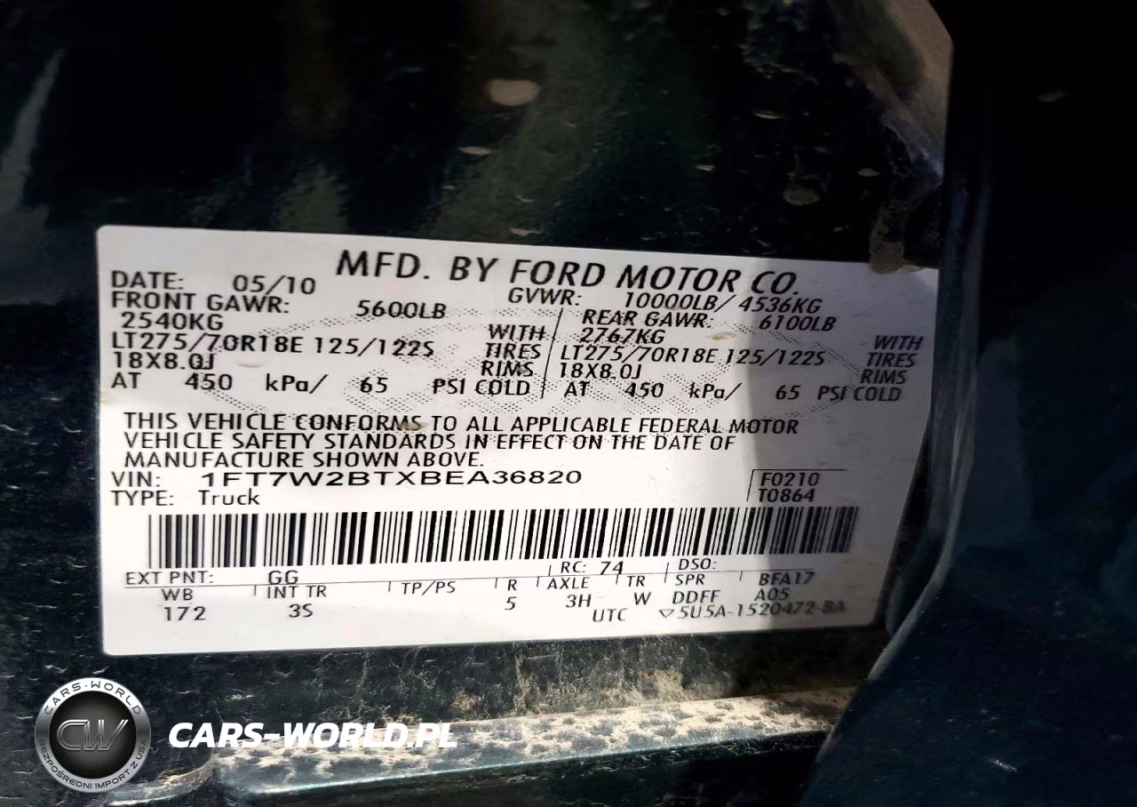 2011 Ford F250 Super Duty VIN:1FT7W2BTXBEA36820 - 12