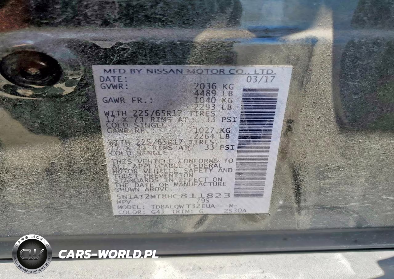 2017 Nissan Rogue Sv VIN:5N1AT2MT8HC811823 - 14