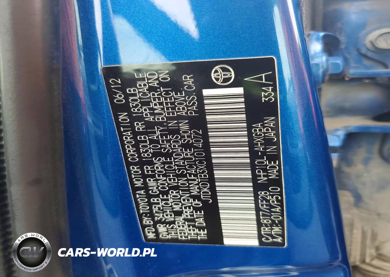 2012 Toyota Prius C Three VIN:JTDKDTB3XC1014072 - 12