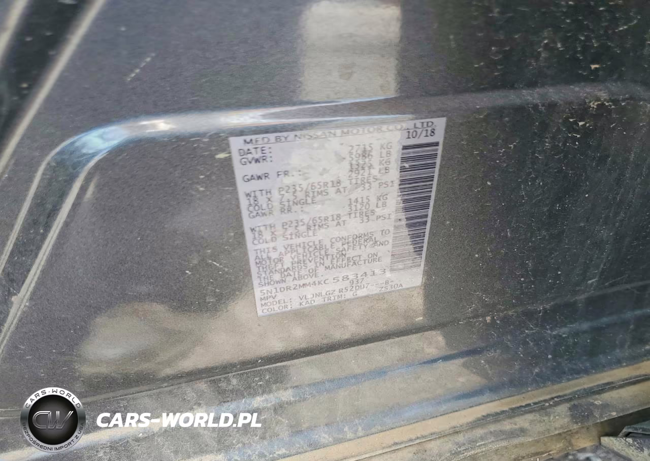 2019 Nissan Pathfinder S VIN:5N1DR2MM4KC583413 - 12