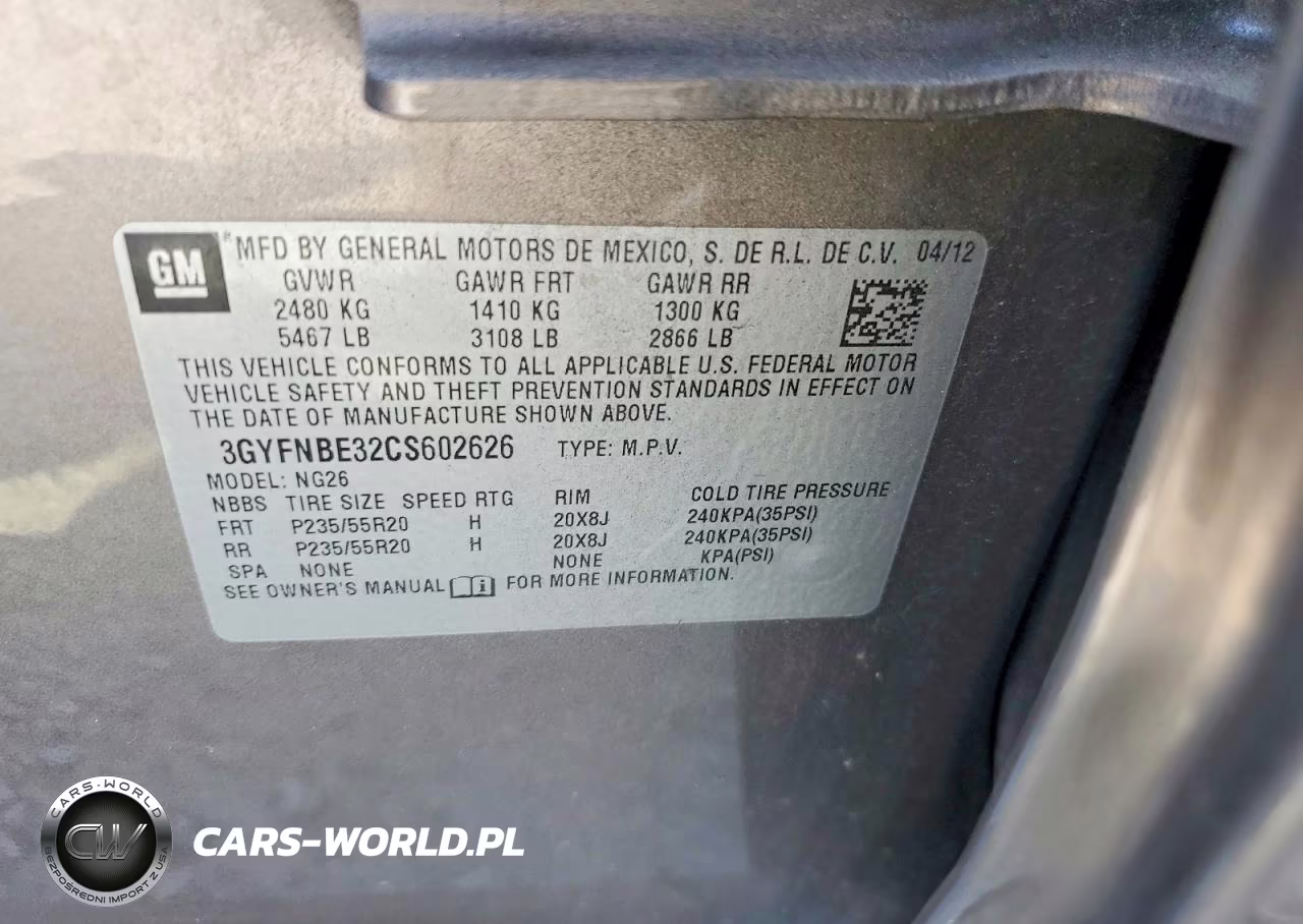 2012 Cadillac Srx Performance Collection VIN:3GYFNBE32CS602626 - 12