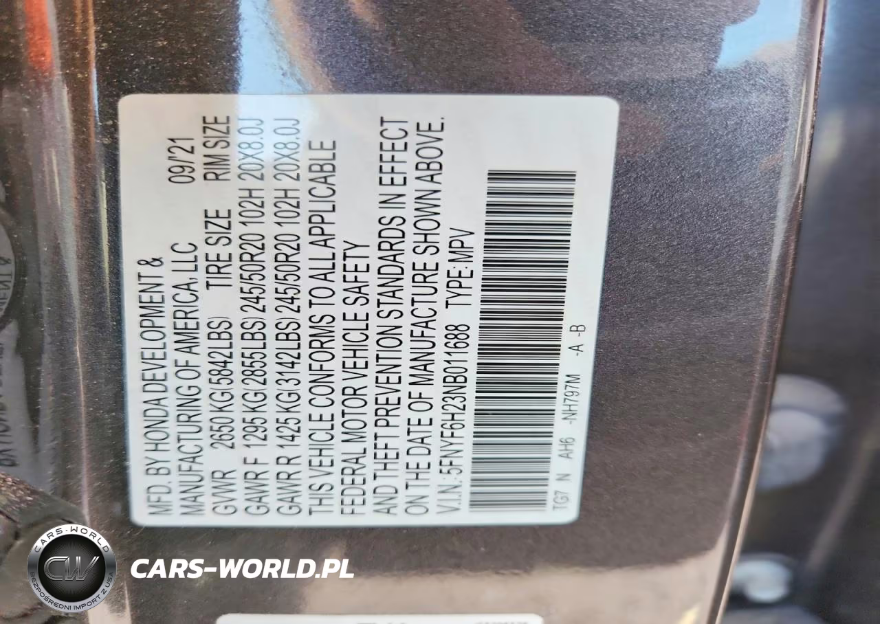 2022 Honda Pilot Se VIN:5FNYF6H23NB011688 - 12