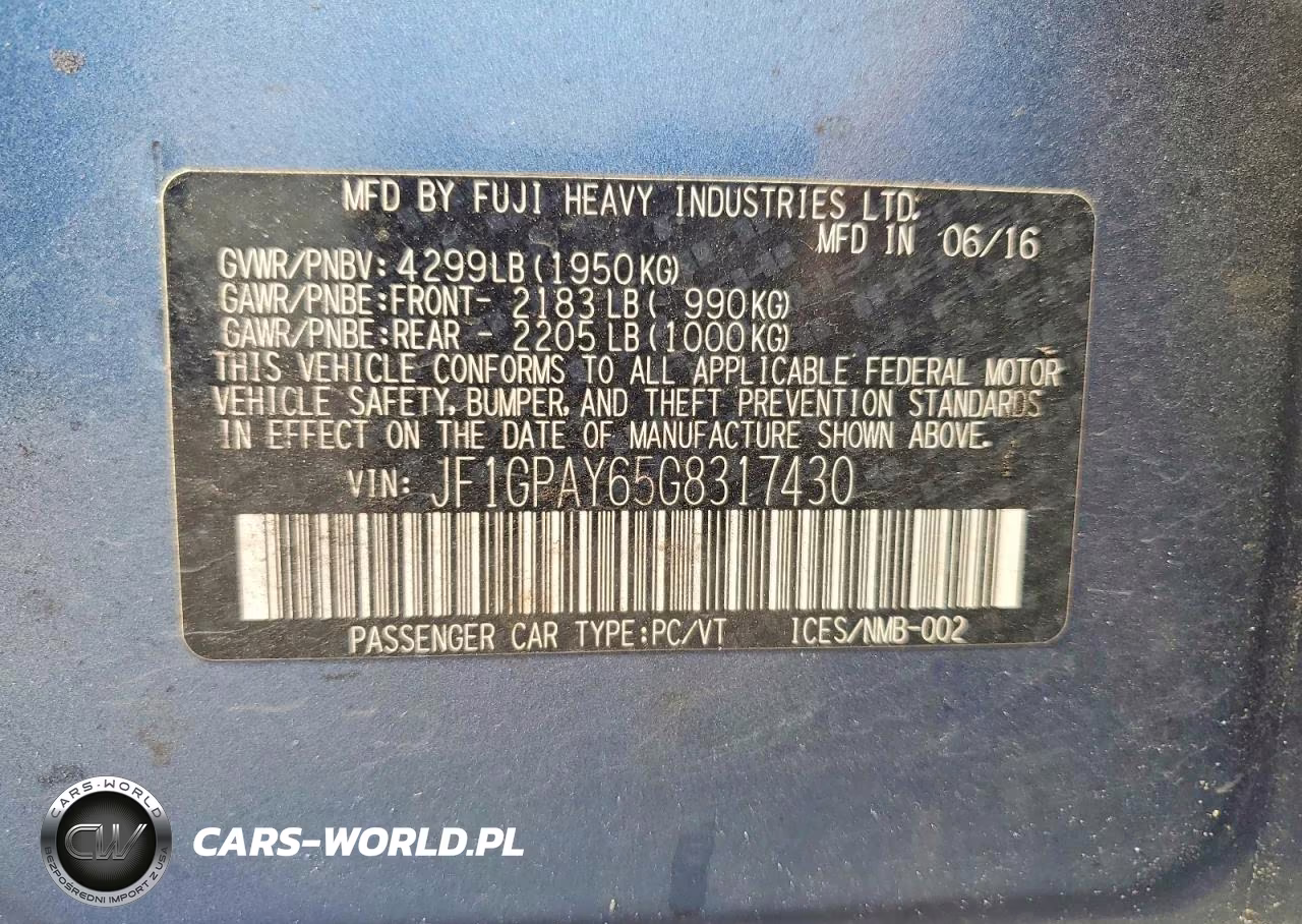 2016 Subaru Impreza Sport Limited VIN:JF1GPAY65G8317430 - 12
