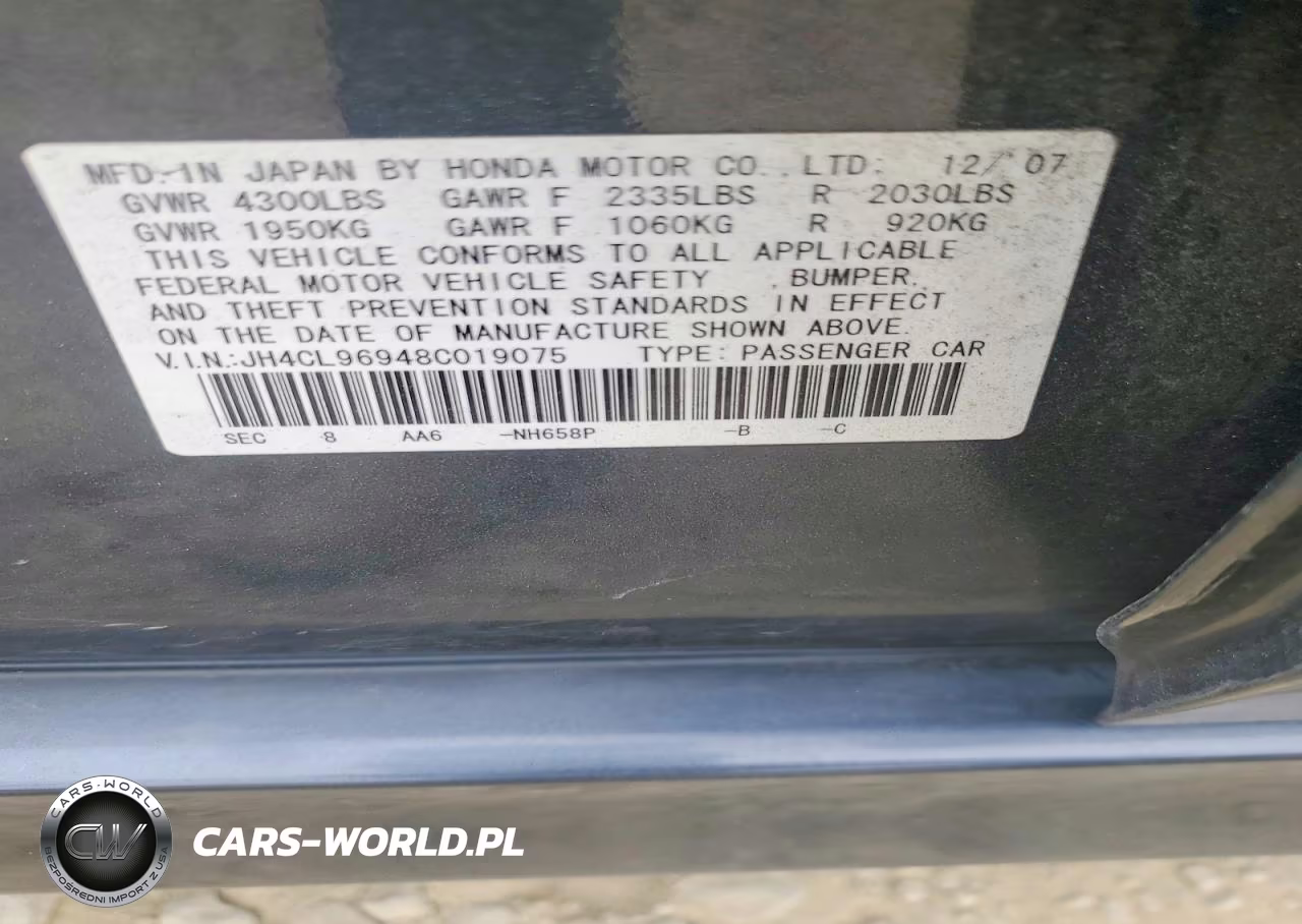 2008 Acura Tsx VIN:JH4CL96948C019075 - 12