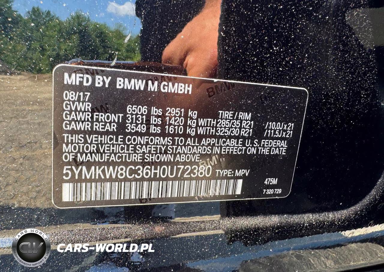 2017 BMW X6 M VIN:5YMKW8C36H0U72380 - 10