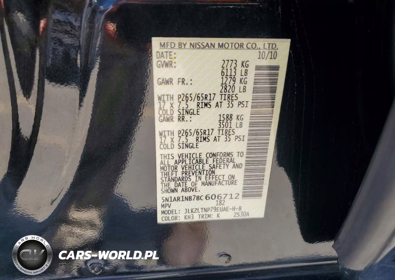 2011 Nissan Pathfinder S VIN:5N1AR1NB7BC606712 - 13