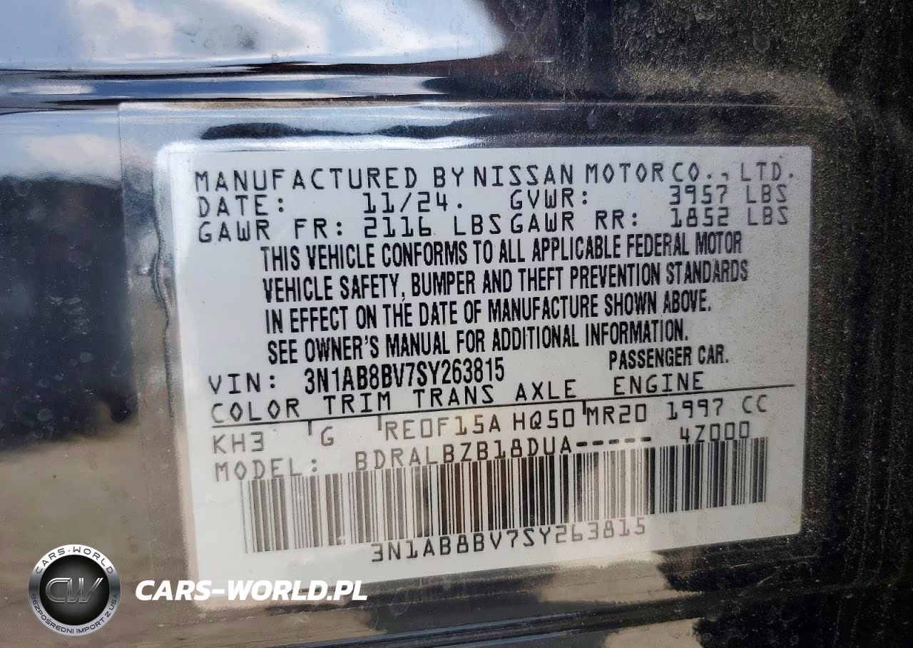 2025 Nissan Sentra S VIN:3N1AB8BV7SY263815 - 12