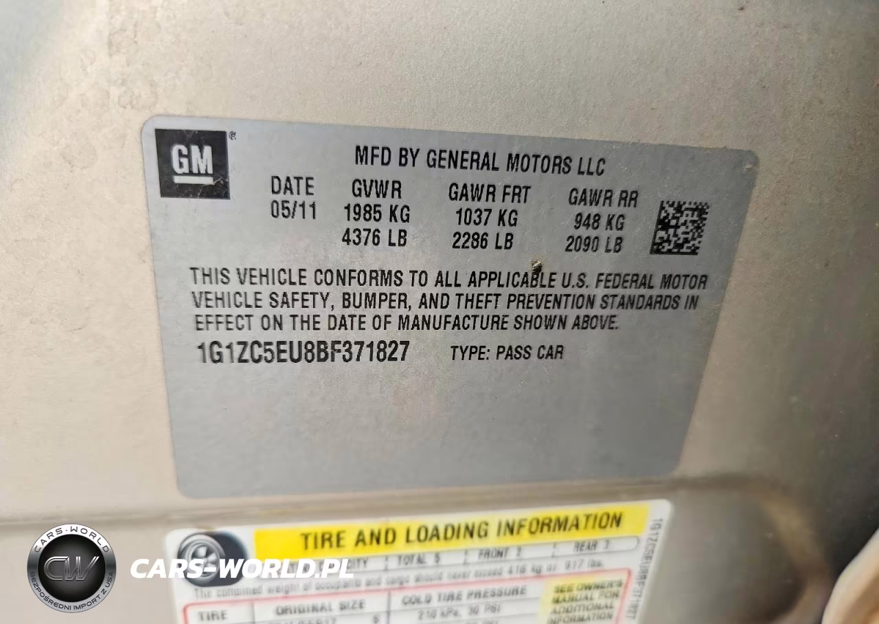 2011 Chevrolet Malibu 1Lt VIN:1G1ZC5EU8BF371827 - 12