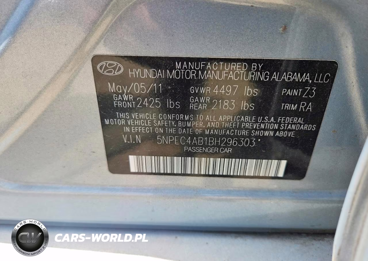 2011 Hyundai Sonata VIN:5NPEC4AB1BH296303 - 12