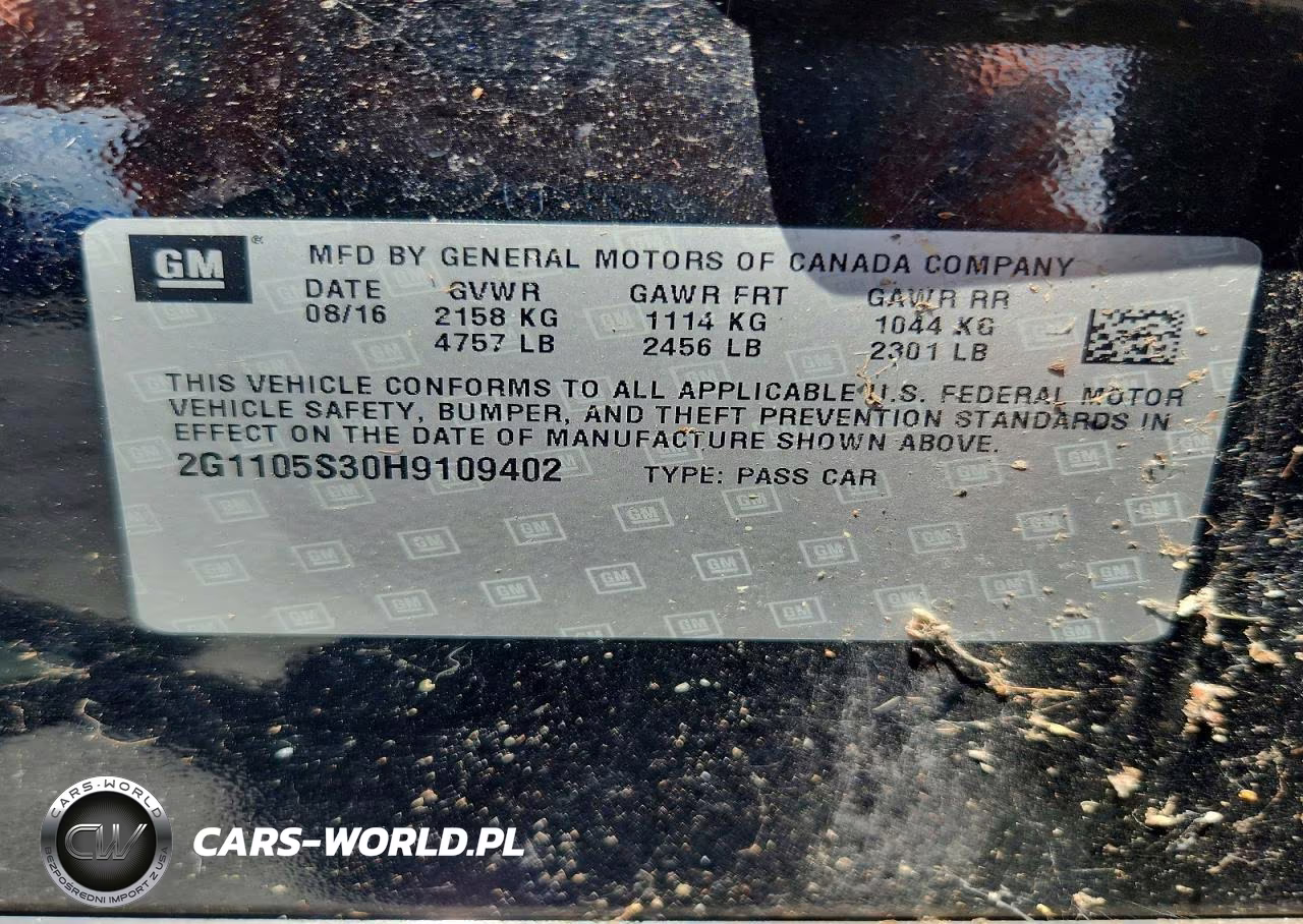 2017 Chevrolet Impala Lt VIN:2G1105S30H9109402 - 13