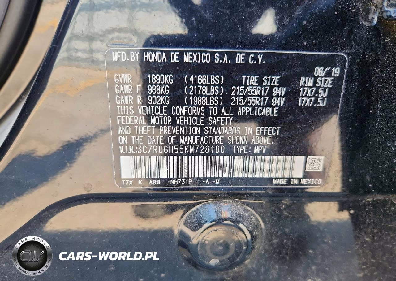 2019 Honda Hr-V Ex VIN:3CZRU6H55KM728180 - 13