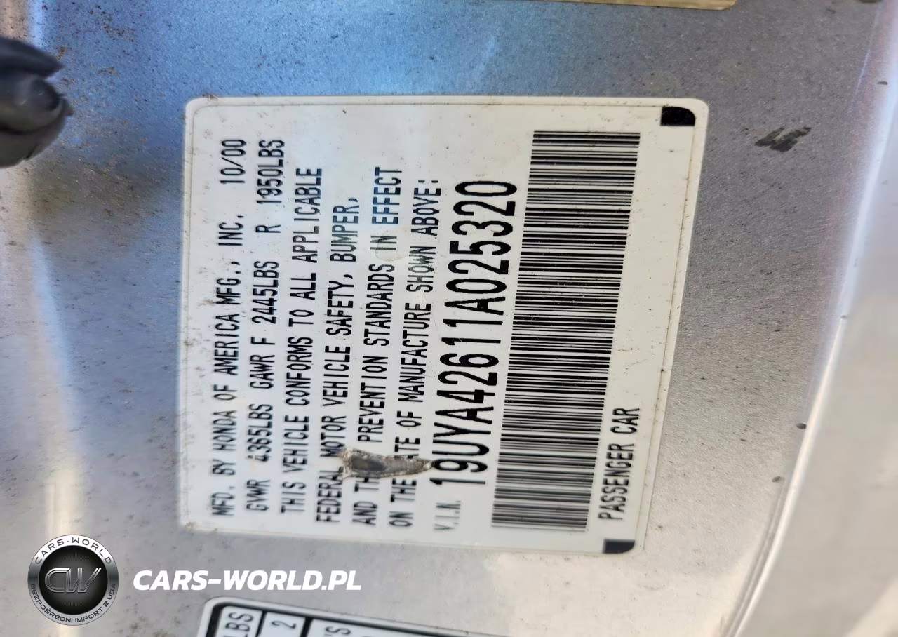 2001 Acura 3.2Cl Type-S VIN:19UYA42611A025320 - 12